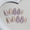 24 Pieces Fireworks Cat's Eye Wearing Nail Removable Nail Art Sheet Nail Sheet Ballet Nail Medium T Fake Nail Live Nail Art