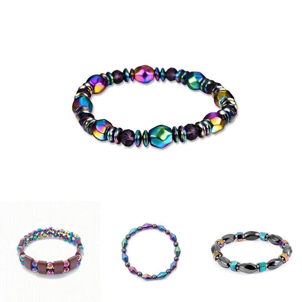 2022 Summer Collection Lhsl-059 Magnetic Stone Bracelet In Rainbow Colors Natural Style
