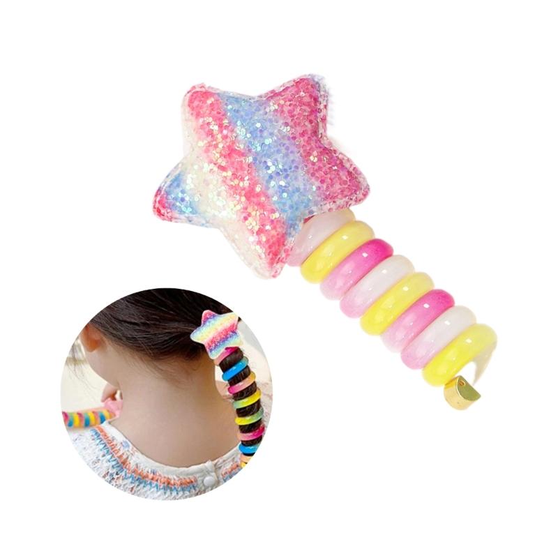 Women Plastic Hair Rope Spirals Hair Rings Teens Hair Ties Hair Shaping Ornament
