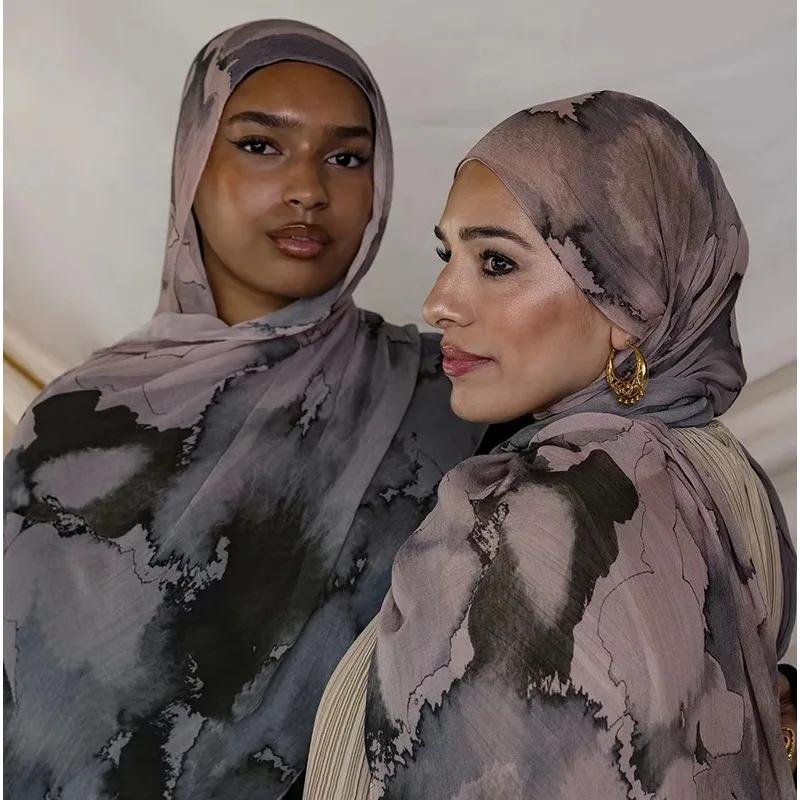 Premium Printed Hijab Headscarf Soft Breathable Hijab Muslim Women Islam Cotton Shawls and Wraps Viscose Modal Hijab