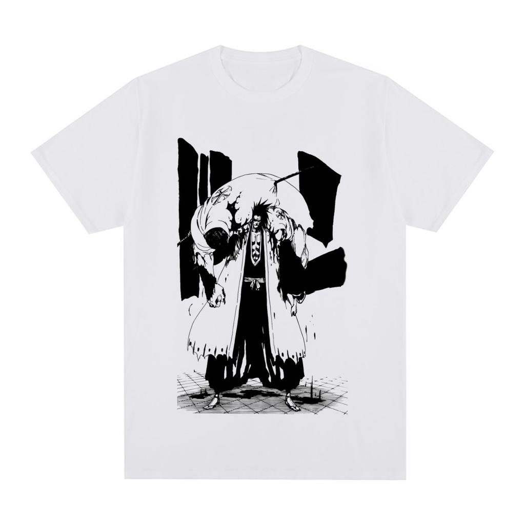 Anime Bleach Zaraki Kenpachi Vintage T-shirt Graphic Punk Harajuku Cotton Men T Shirt New Tee Tshirt Womens Tops