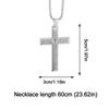 Christian Bible Cross Necklace Stainless Steel Big Pendant Men's Religious Prayer Jewelry Adjustable Chain Anti-Tarnish Durable