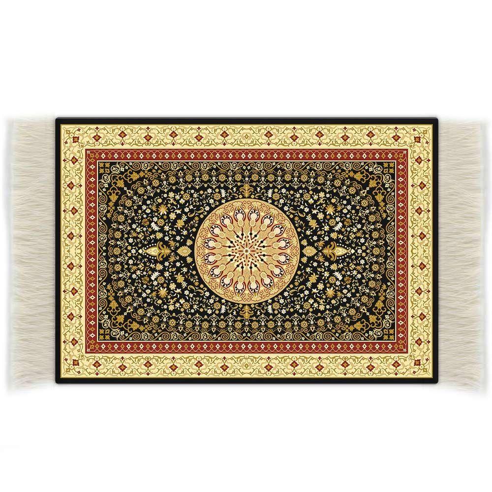 90*110mm Floral Pattern Cup Mat Multicolor Mini Floor Coverings Gift Miniature Weaving Rug