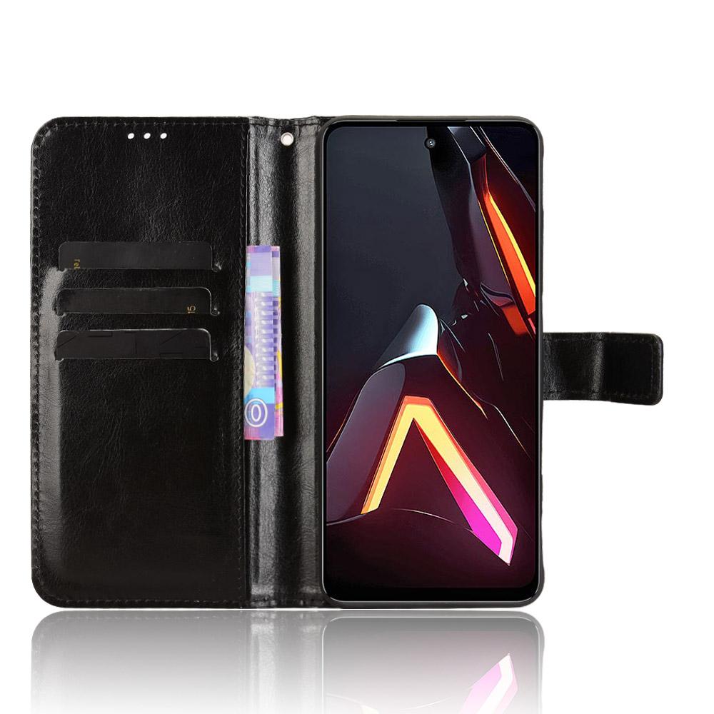 For ZTE nubia Neo 3 5G PU Leather Case with Strap Crazy Horse Texture Phone Wallet Cover