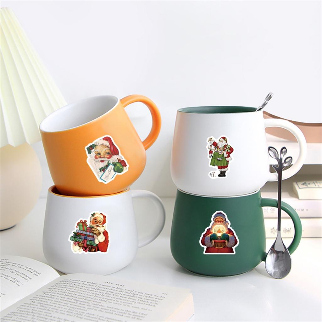 50pcs Retro Christmas Stickers Selling Computer Ledger Mobile Phone Case Luggage Christmas Gift Stickers