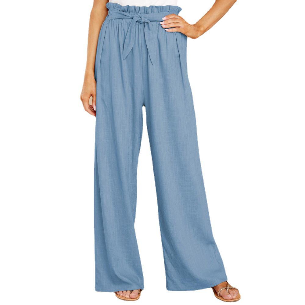 2024 Women’s European & American Plus Size Loose Cotton Linen Casual Long Pants