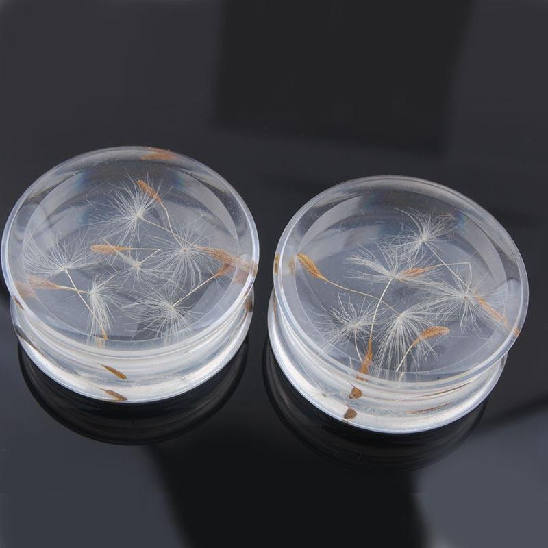 Dandelion Acrylic Ear Plug Gauge Expander Stretcher Flesh Tunnel Piercing Body Jewelry 10-25mm