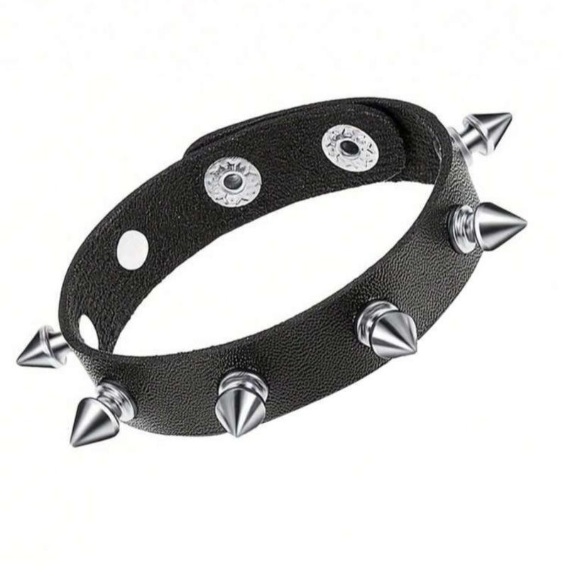 Punk-Stil Nieten Nieten Statement Armband Mehrlagig Herren Leder Armband