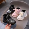 Autumn Girl Boot Soft Soles Comfort Girl Shoe Shiny Leather Ankle Boots Simple Versatile Kid Shoe Thick Soles Trendy Winter Boot
