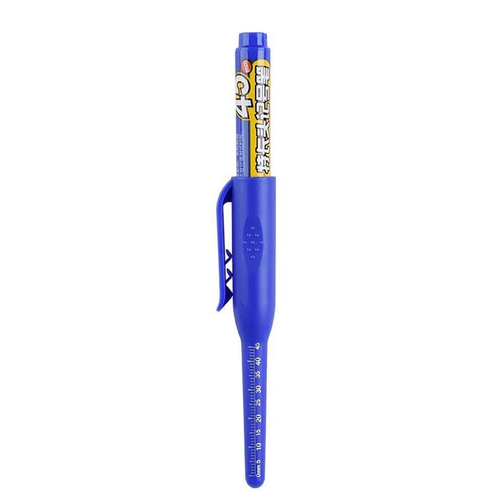 Black/Blue/Red 45mm Deep Hole Marker Pens Long Nib Head Carpenter Pen Waterproof for Measuring Woodworking Office Supplies