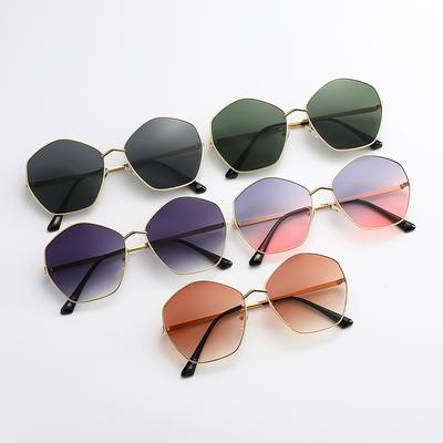 Moda Novos Óculos de Sol Poligonais Irregulares Metal Retrô Óculos de Sol Design Minimalista Óculos de Proteção Solar Feminino