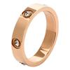 Korean-Style Rose Gold Diamond Titanium Steel Ring: Women's Fashionable Celebrity-Inspired Jewelry