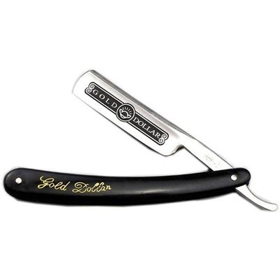 Herren Edelstahl Klappmesser Gerade Klinge Gold Dollar 66 Rasiermesser Barbierklingen