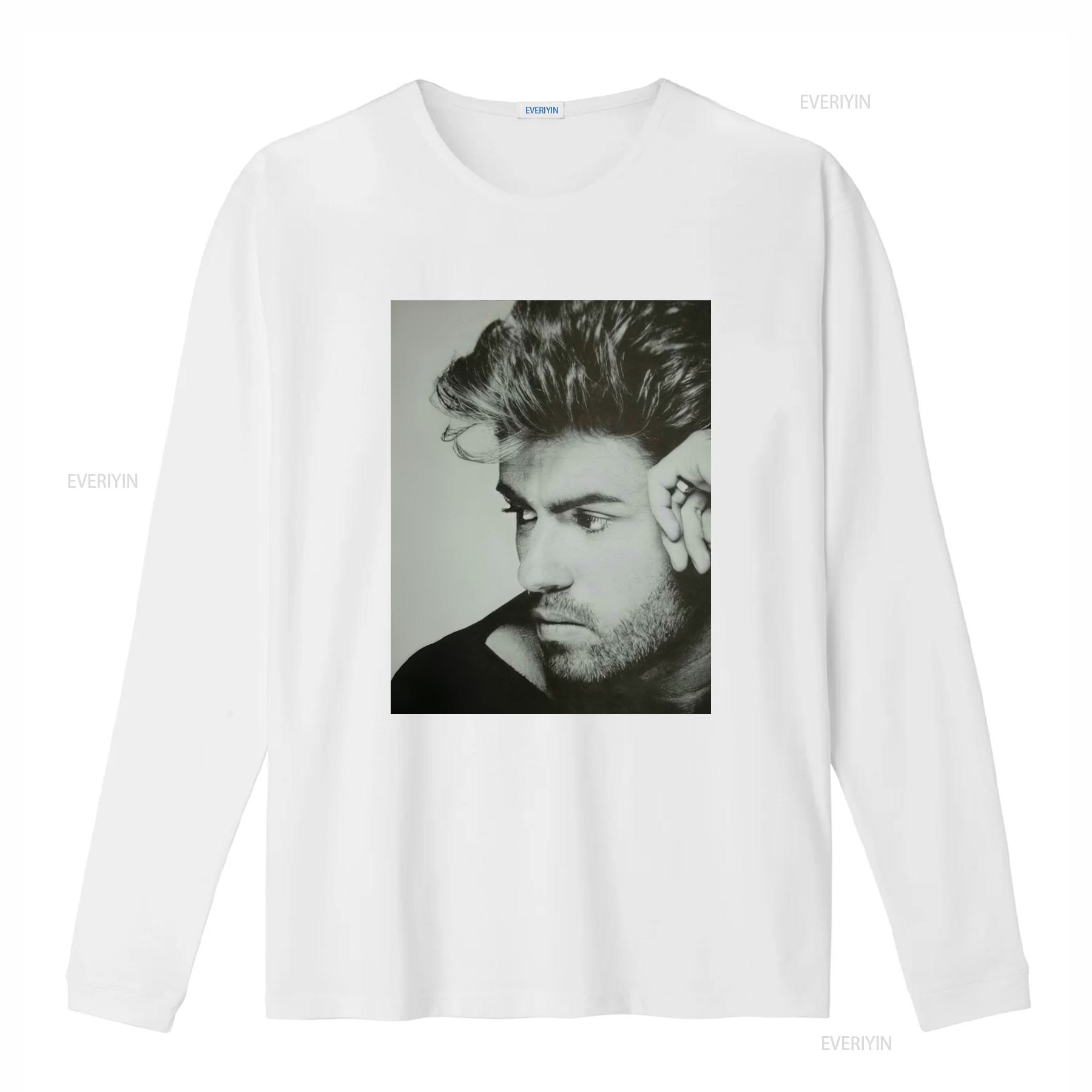 ZheXiong TEE George Michael Careless Whisper Ultra Katoen T-shirt vintage Gewassen mode Ademend Zacht grafisch Comfortabel Casual Licht S