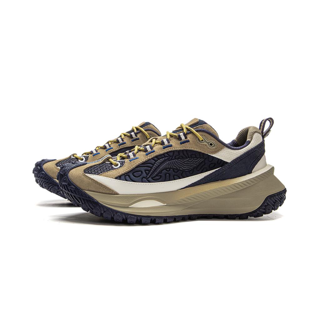 Chums X Li Ning Explorer CRC Collaboration Series Trendy Sports Shock Absorbing Low Top Running Shoes Unisex Sneaker Light-Chestnut-Brown AZGV109-2