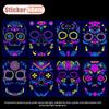 Tag der Toten Totenkopf Gesicht Aufkleber Leuchten im Dunkeln Narbe Tattoo Halloween Fluoreszierendes Make-up Party Horror Kostüm Dekoration
