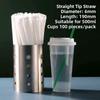 ZISIZ Individually Wrapped Plastic Disposable Straws