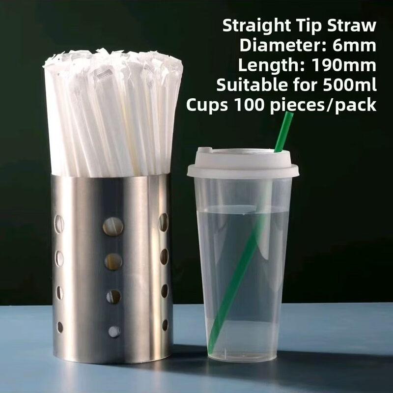 ZISIZ Individually Wrapped Plastic Disposable Straws
