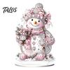 Winter Wonderland Table Decor Christmas Ornaments, Double-sided Acrylic Snowman/Santa Claus/Reindeer/Cottage Party Centerpieces Decorations