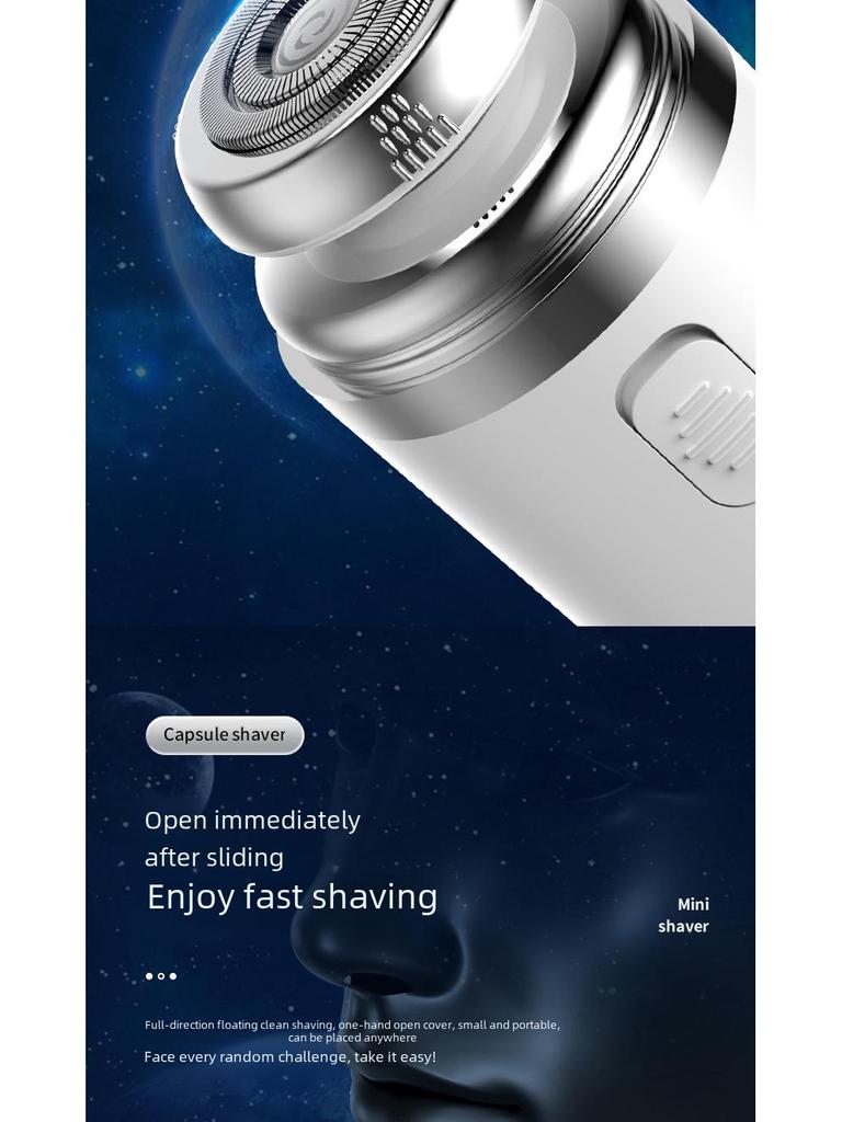Aparat de ras portabil mini electric reîncărcabil tip capsulă pentru bărbați