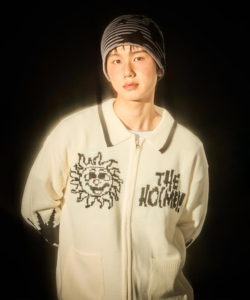 VIDEO JOCKEY Star'S House Cowichan Knit Zip-Up [Ivory]