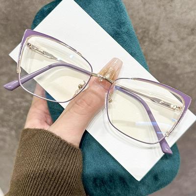 2026New Unisex Versatile Glasses with Metal Frames, Popular Online, Face-slimming Decorative Flat Lenses, Suitable for Myopia, Natural Look