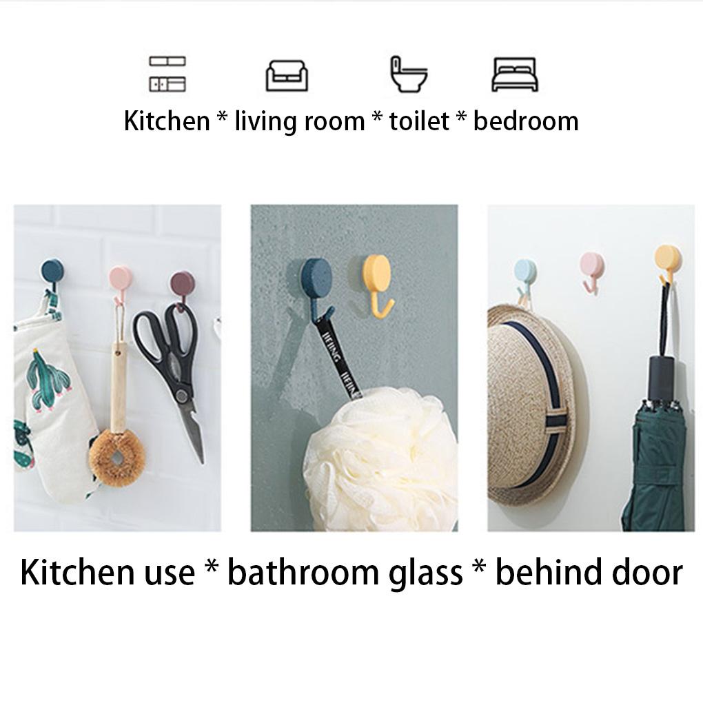 10 Stück Kleine Wandhaken Selbstklebend Hängehaken Einfarbig Freies Stanzen Kleiderbügel Heimtaschen Aufbewahrungszubehör