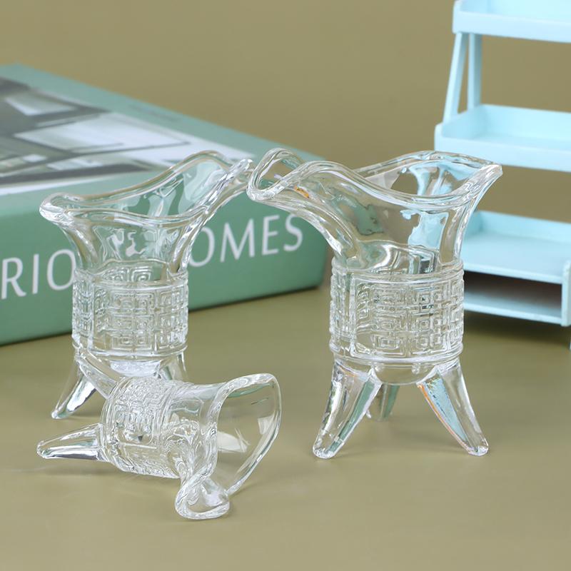 1Pc Jue Cup Imperial Cup Glass White Wine Cup Chinese Antique Small Wine Cup