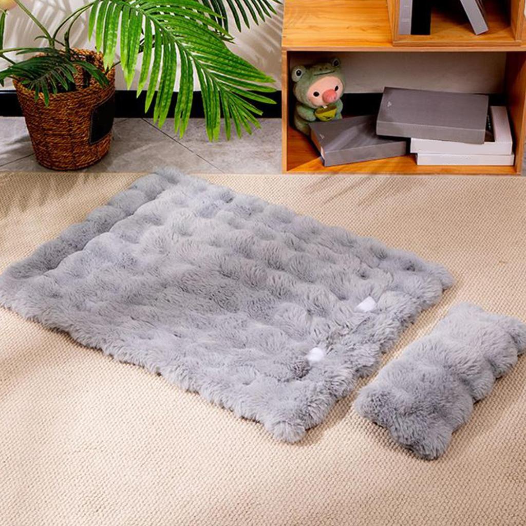 Cat Sleeping Mat with Detachable Pillow Washable winter Warming Sleeping Pad Pet Supplies for Indoor Puppy Kitten