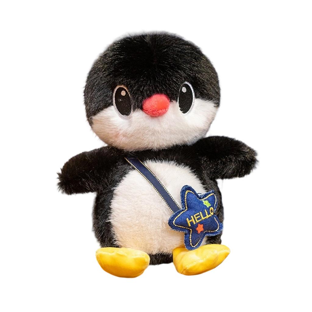 Plush Penguin Stuffed Animal Soft Plush Toy with Fish Accessory Cute Sitting Design Suitable for Kids and Collectors