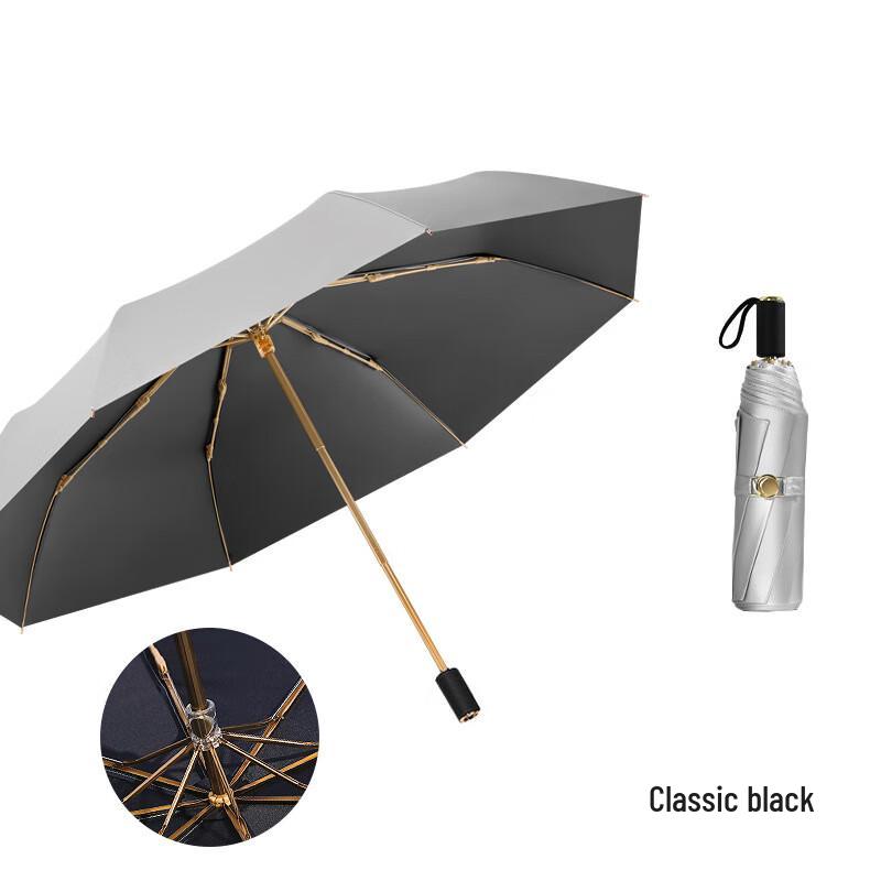 

Xiyu Double Layer Titanium Silver UV Protection Umbrella Double Layer Titanium Silver + Black Glue