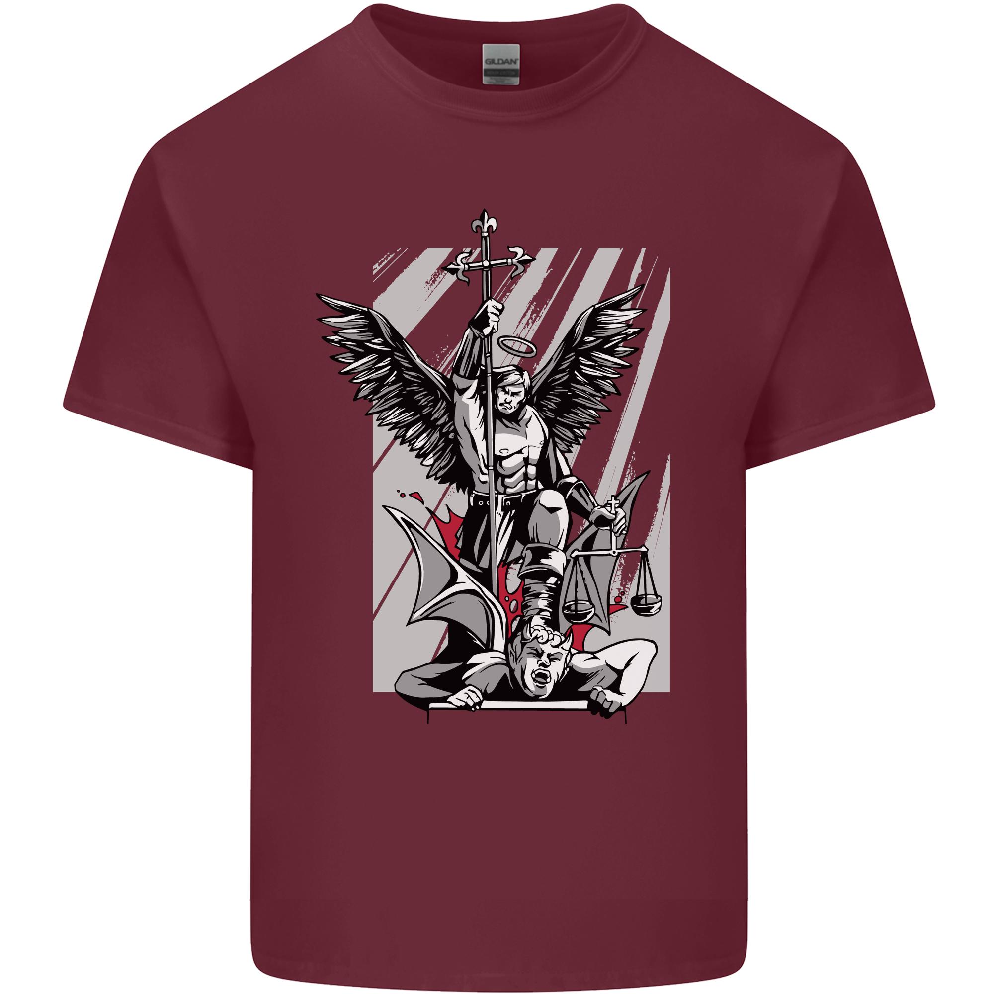 St Michael Killing The Devil Christian God Unisexs Light Cotton Tshirt S