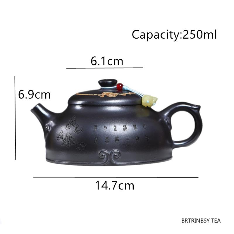 Traditionelle Yixing Lila Ton Teekanne Chinesische Haushalts-Schönheits-Teekanne Chinesische Handgefertigte Kanne Rohmineral Zisha Teegeschirr Teegeschirr 250ml