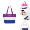 Versatile Women Canvas Stripe Handbag For Everyday Use And Summer Adventures