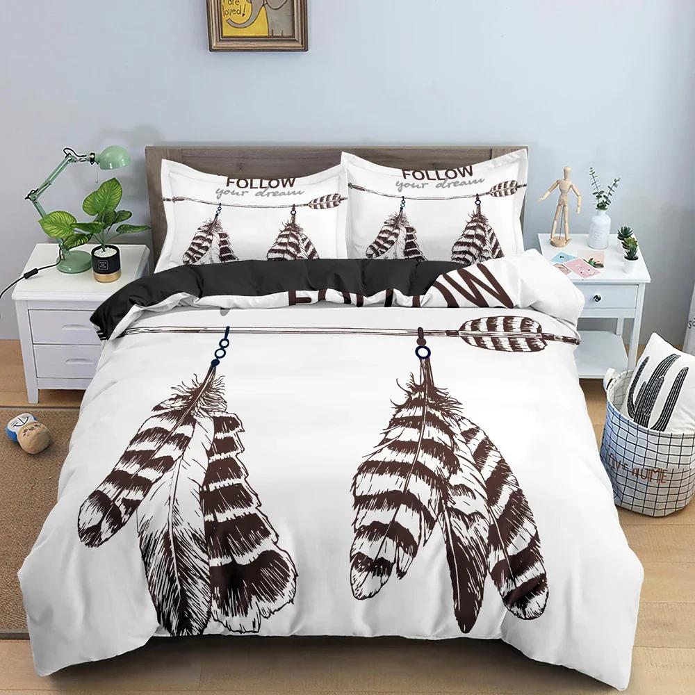 Dreamcatcher Bedding Set Feather Pattern Duvet Cover Comforter Covers Single Twin King Size Quilt Cover With Pillowcase 2/3Pcs