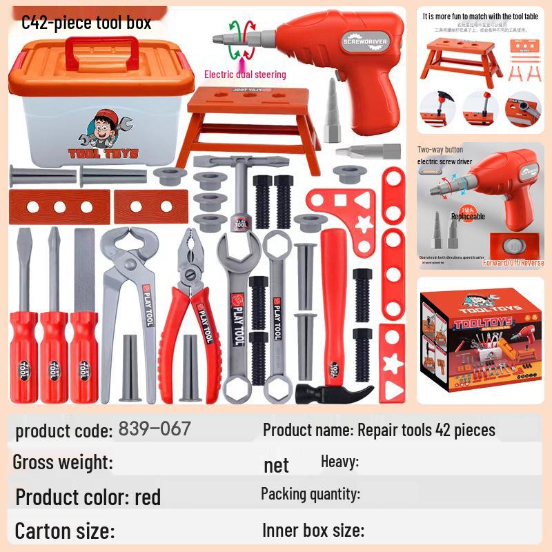 Children's Toolbox Set with Electric Drill and Screwdriver Repair Toys