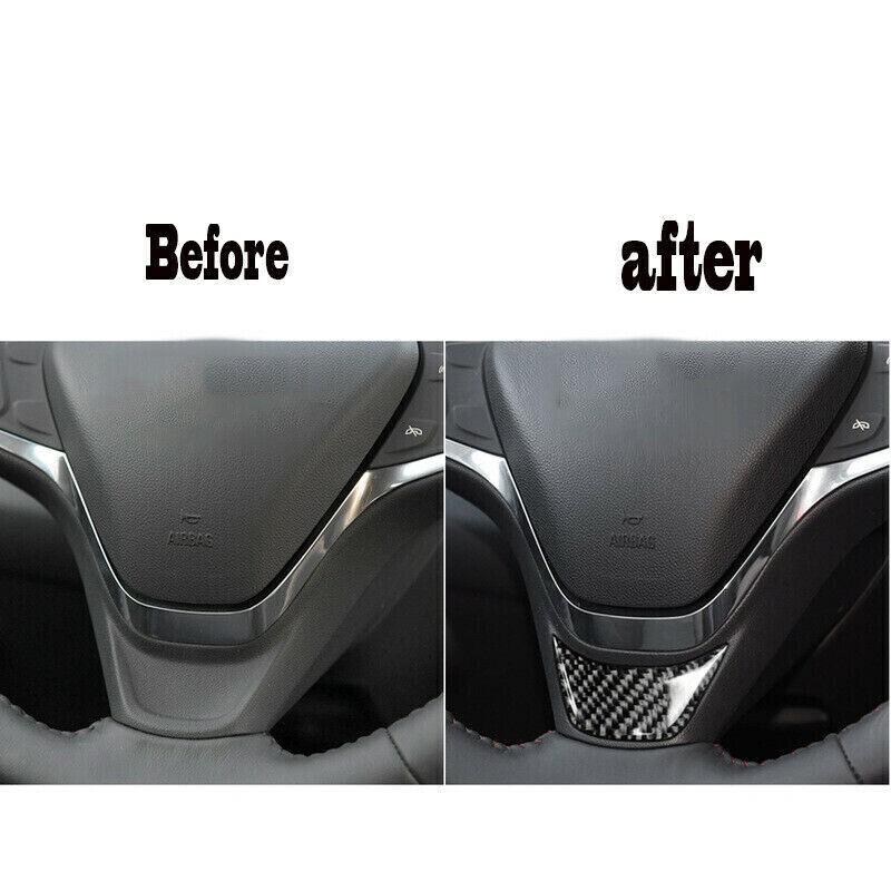 For Chevrolet Equinox 2018-2024 Carbon Fiber Interior Steering Wheel Cover Trim