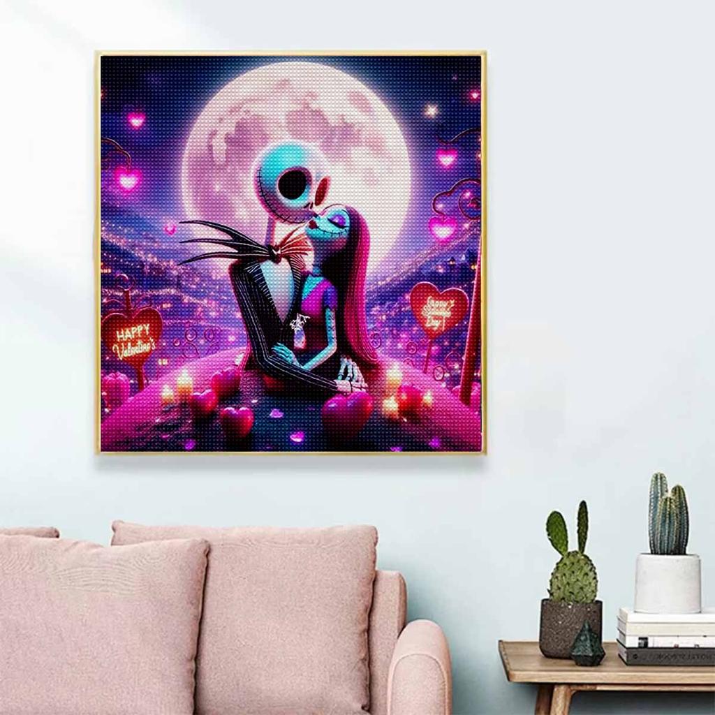 5D DIY Diamond Painting Kit, Skeleton Lover, Adult Beginner 5D Round Diamond Embroidered Crystal Mosaic Crafts, Suitable for Home Wall Settings