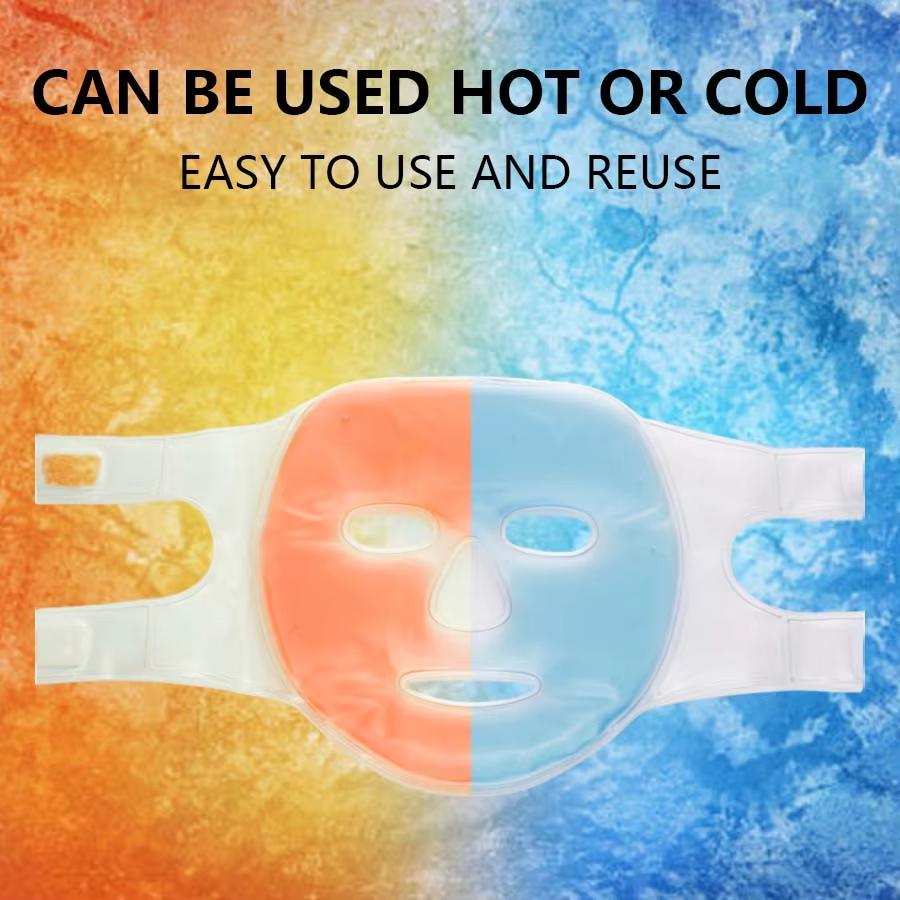SPA Ice Cold and Hot Heat Full Face Eye Mask Sleeping Ice Pack Reduce Face Puff Dark Circles Gel Beads Compress for Woman
