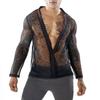 Men Fishnet Shirt Mens Fishnet Top Mesh Transparent  Muscle T-Shirt Net Undershirt Top