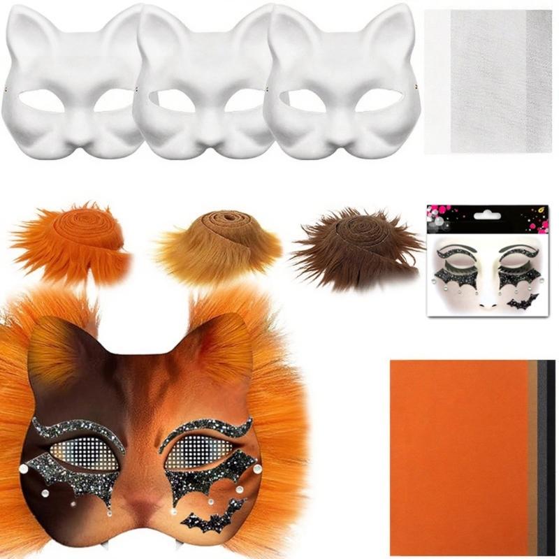 

Recyclable Paper Wolf Puss Mask Craft Set For Childrens Creative Amusement And Family Connection Tasks