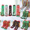 Jesień Zima Dziecięce Bawełniane Świąteczne Czarne Paski Ciepłe Świąteczne Skarpetki Bez Palców