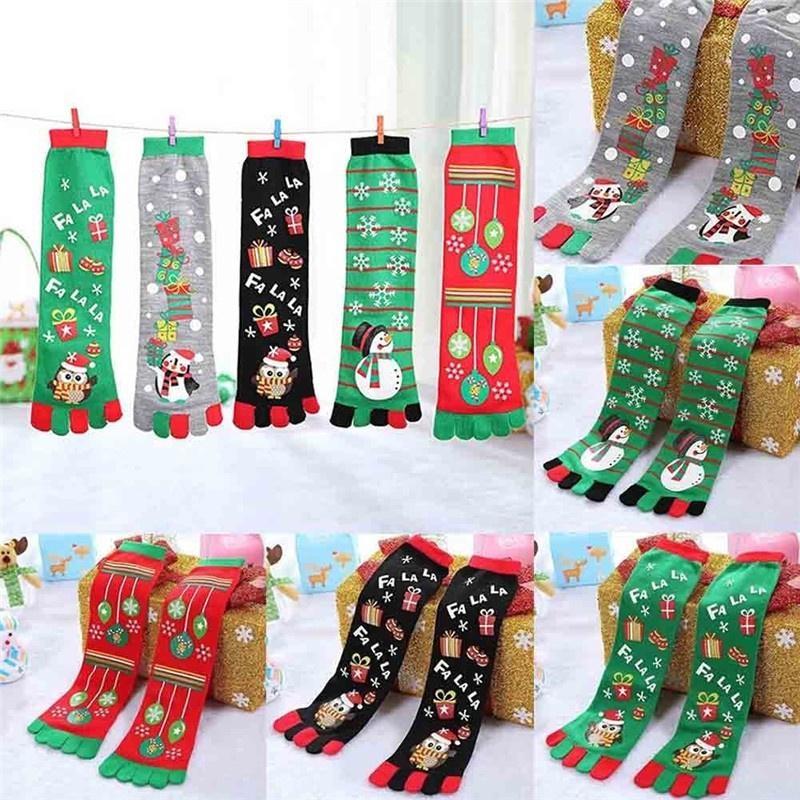 Jesień Zima Dziecięce Bawełniane Świąteczne Czarne Paski Ciepłe Świąteczne Skarpetki Bez Palców