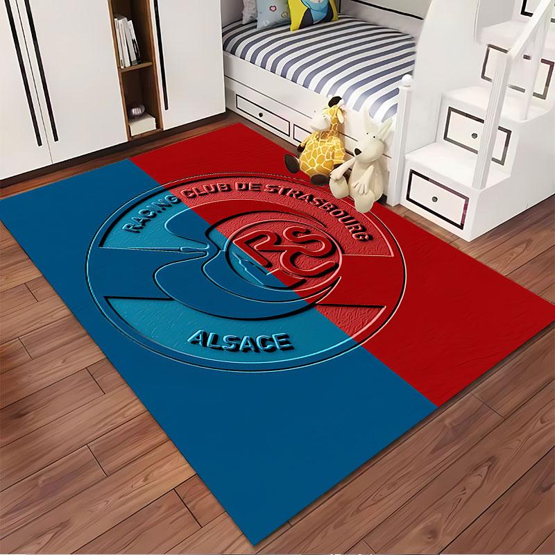 Racing Club Strasbourg Logo Carpet suitable as a non-slip mat for the living room or bedroom sofa