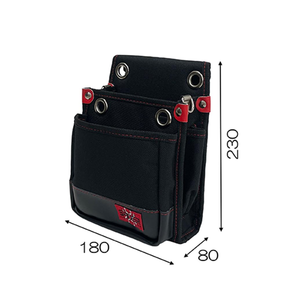 SK11 SPIDER Tobi Waist Pouch, Small, Thin, with Stretch Interior Pocket, 180mm W X 230mm H X 80mm D (SPD-JY02-B)