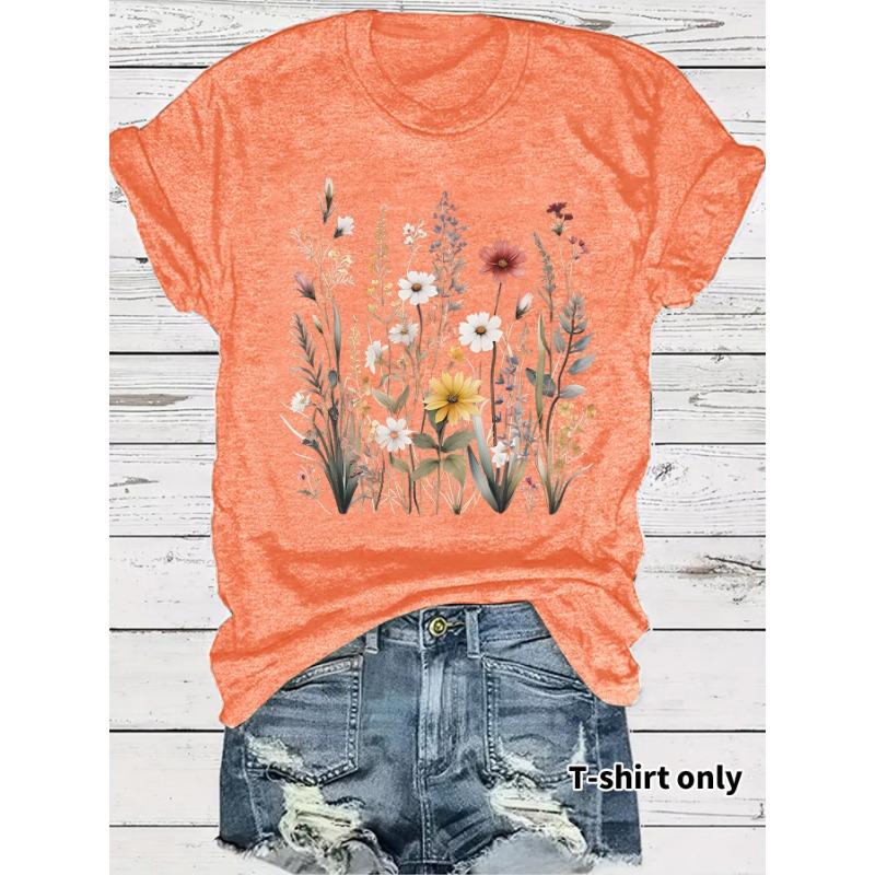 New Fashionable Short-sleeved Printed Pattern Summer T-shirt Top