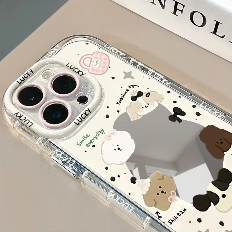 Cartoon Puppy Suitable for Iphone16pro Mobile Phone Case Apple 15plus Mirror 14 Cute 13 Silicone