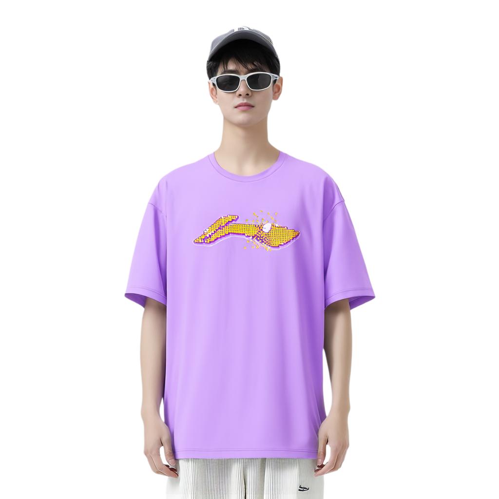 Li Ning Table Tennis Series Minimalist Fashion Quick-Dry Breathable Short Sleeve T-Shirt Outdoor Sports Top Unisex tops AHSW069-3
