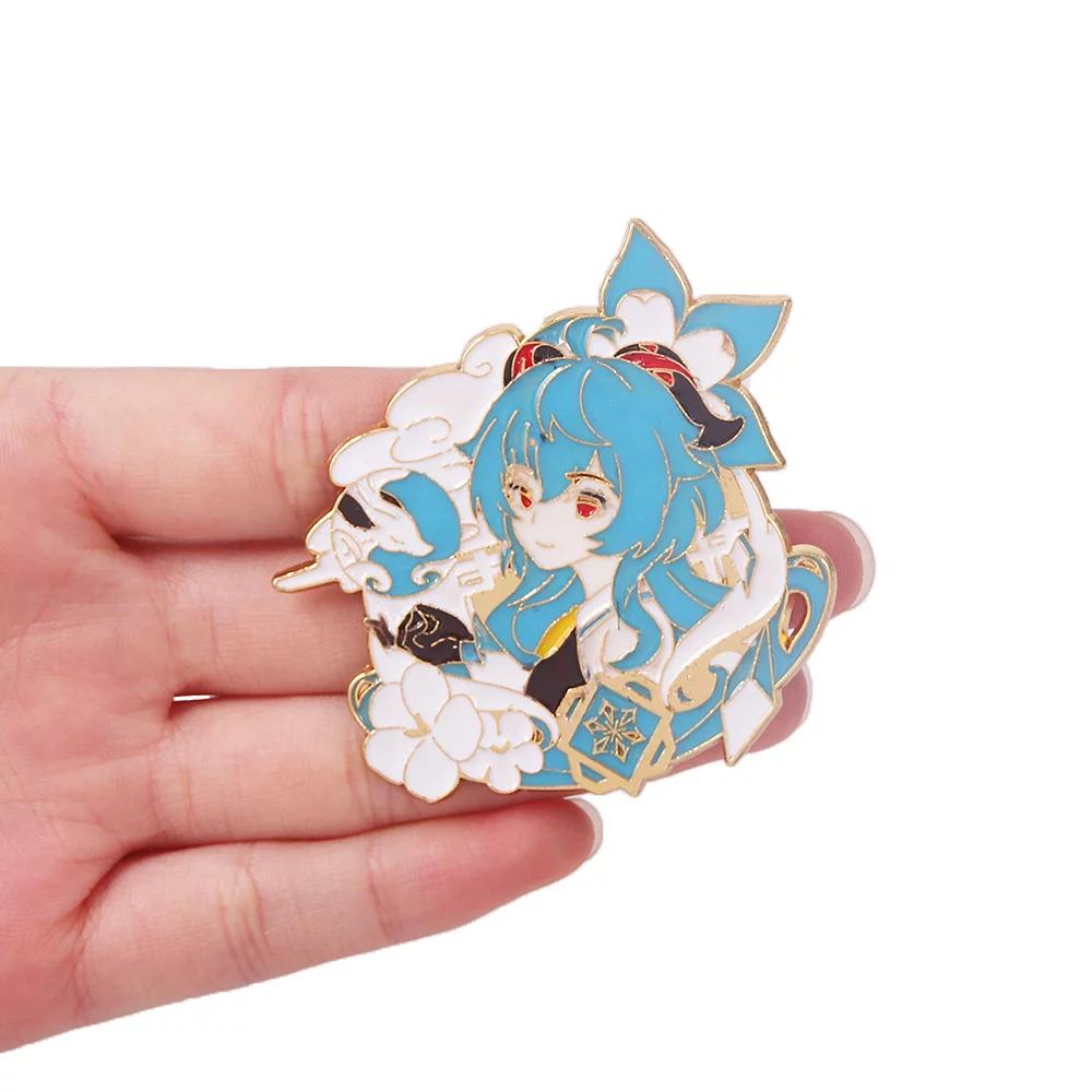 Genshin Impact Enamel Pin Brooch Naganohara Yoimiya Manyo Kamisato Ayaka Gan Yu Medal Brooch Game Fans Collect Badge Jewelry