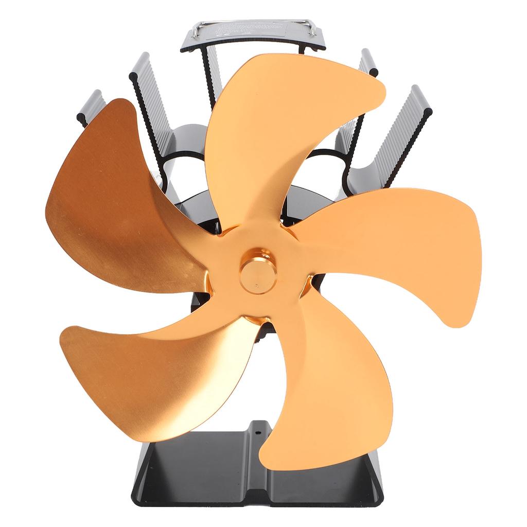 Wentylator do pieca na drewno 5 łopatek Wentylator kominkowy Pionowa trapezowa podstawa Zasilany ciepłem Ciepła cyrkulacja